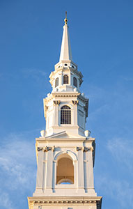 looking up at the dbu chapel picture