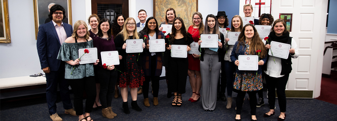 student being inducted