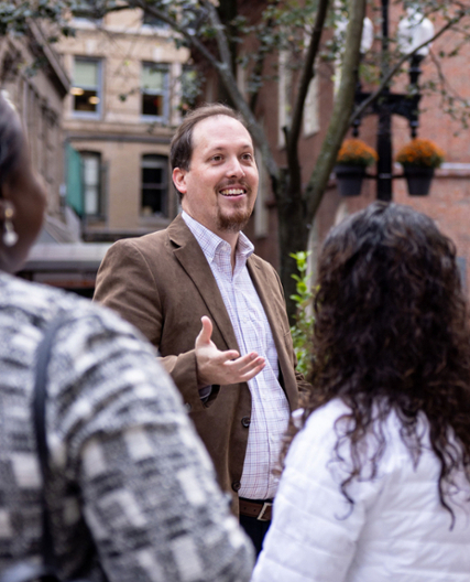 DBU professor teaching outside the classroom