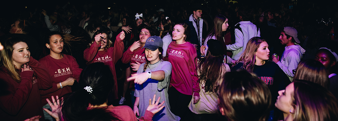 Girls dancing at Bonfire Bash