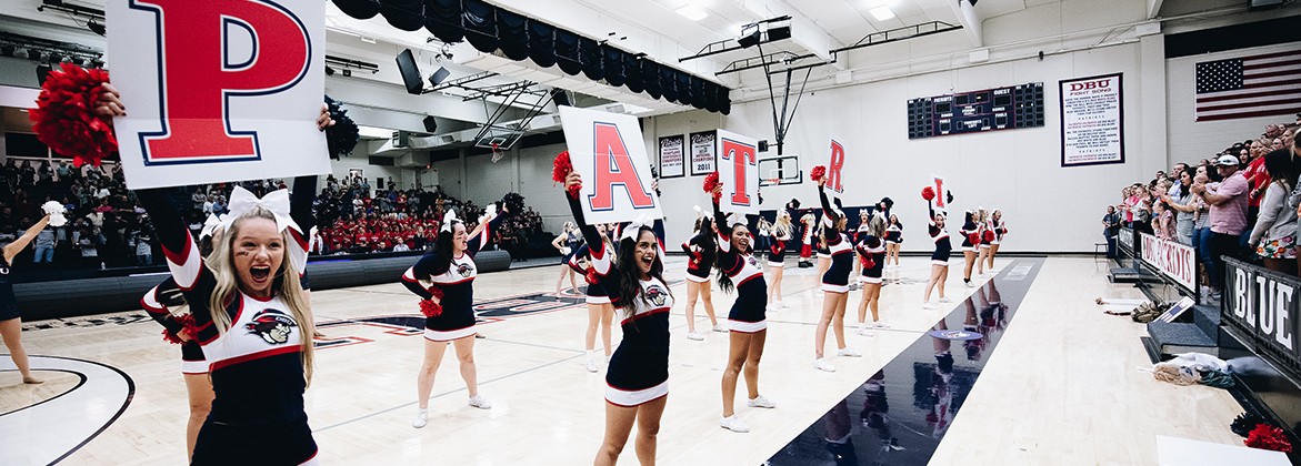 Cheerleaders at Red Rally