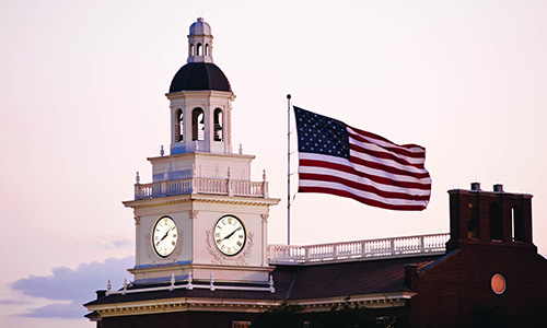 mahler building with american flag