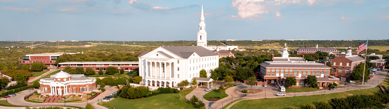 drone shot of DBU campus