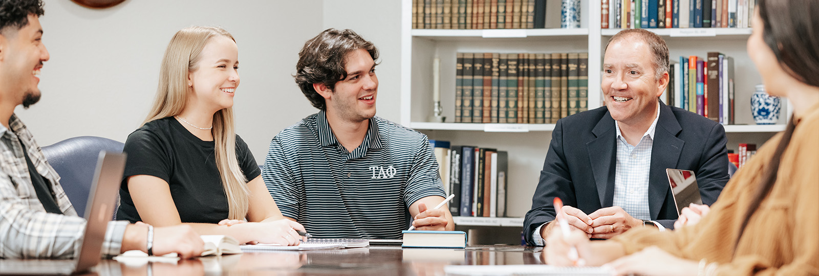 DBU students sitting in class in Dallas, Texas