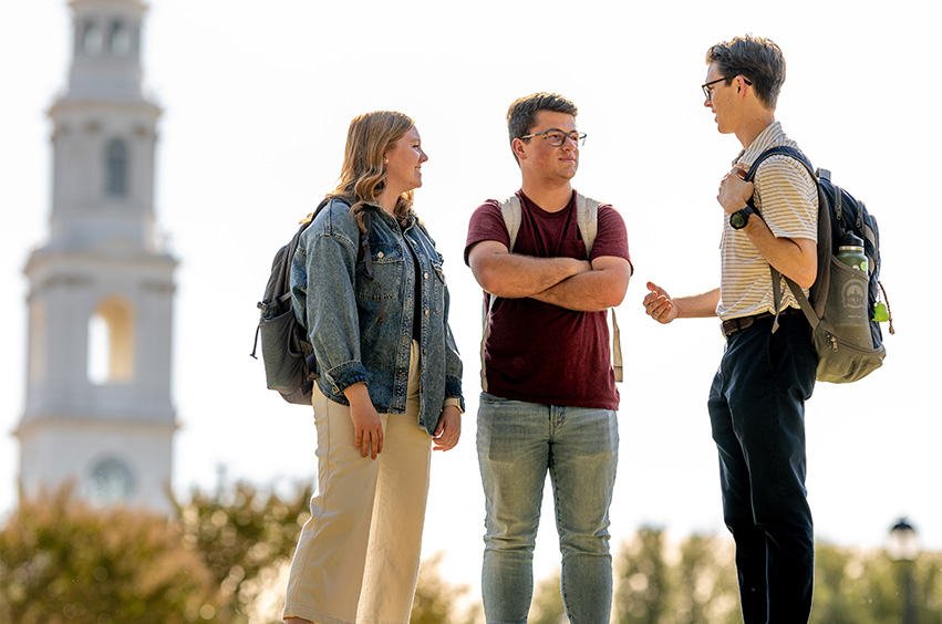 students on the quad at DBU