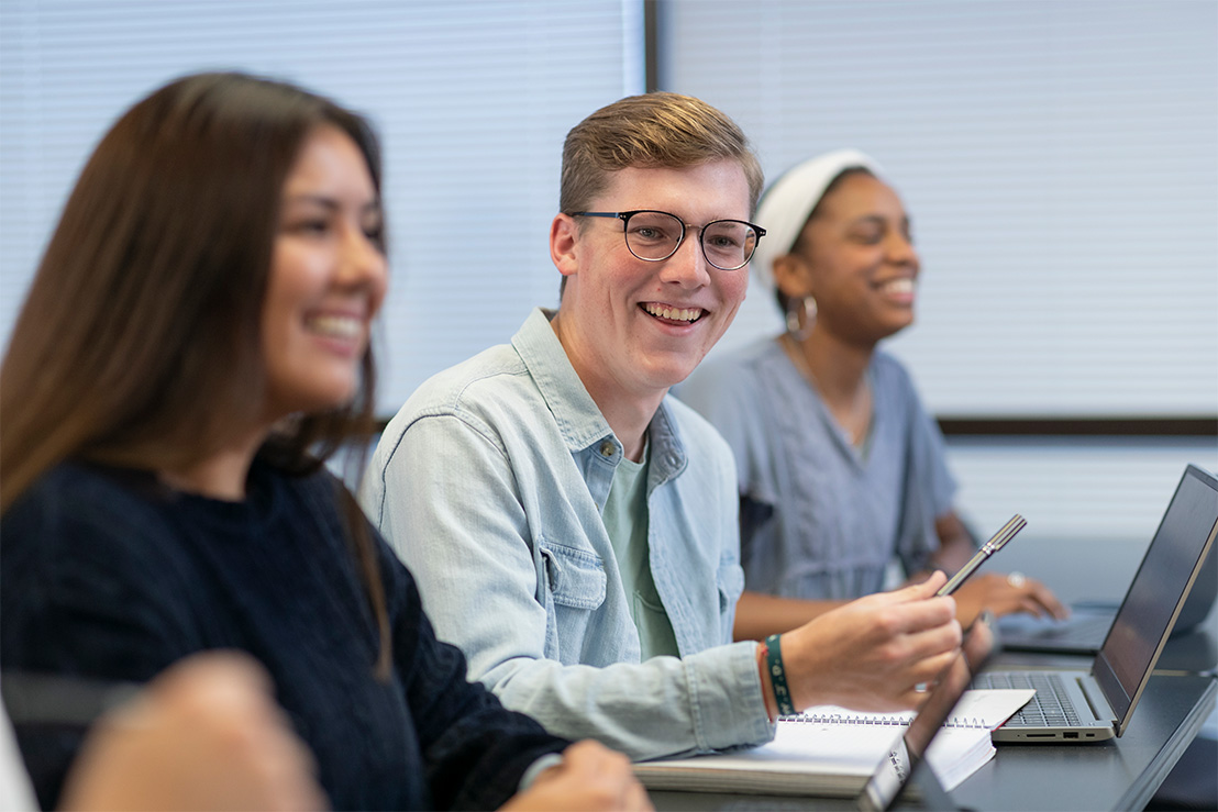 college students sitting in class learning in Dallas, Texas