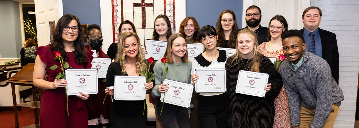 Students being inducted