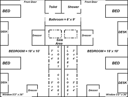 inside guys dorm room - lange dorms