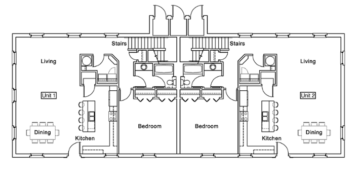 Floor Plan - First Floor, Pedersen Residential College, Ford Village