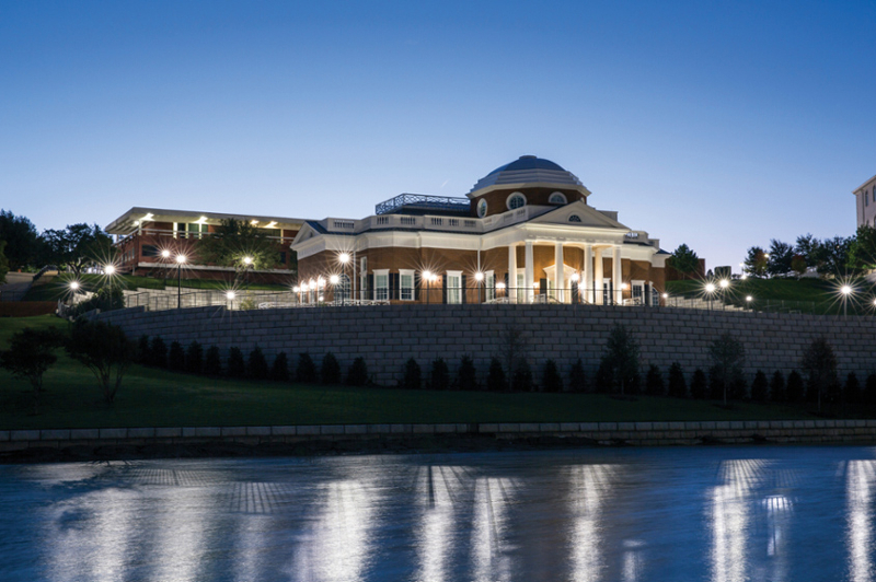 Nation Hall at night