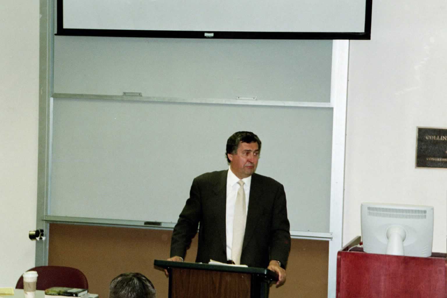 picture of Paul Marshall speaking behind a podium