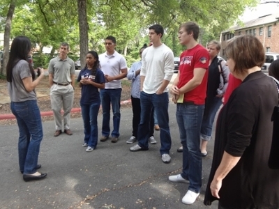 students standing in a group