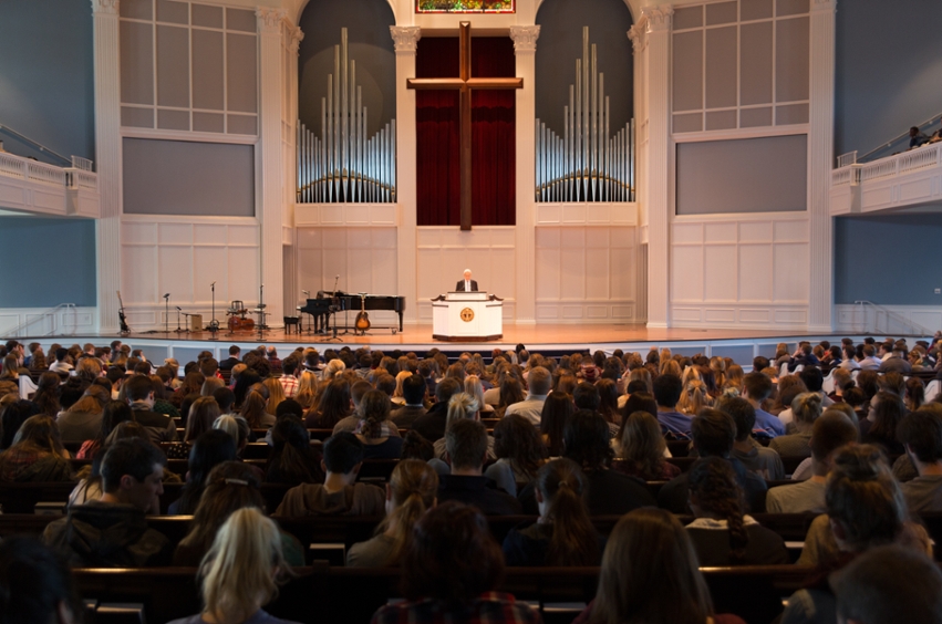 Nabil Costa shared with DBU students, faculty, and staff of God's work in the Middle East in chapel