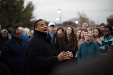 Reverend Bailey speaking to the gathering