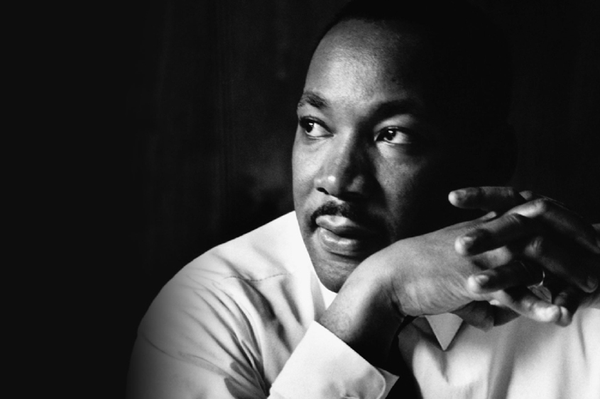 Martin Luther King Jr. close-up speaking headshot