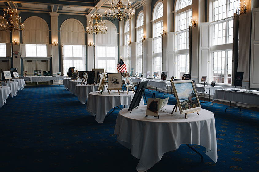 Great Hall set up for art show