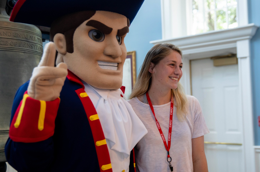 Girl with DBU Mascot