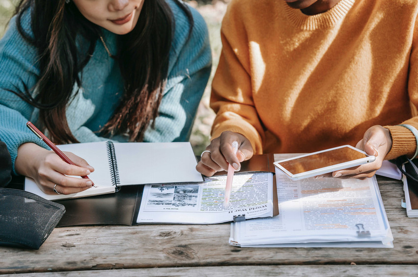 Students studying