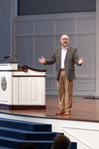 Julio Guarneri speaking at chapel