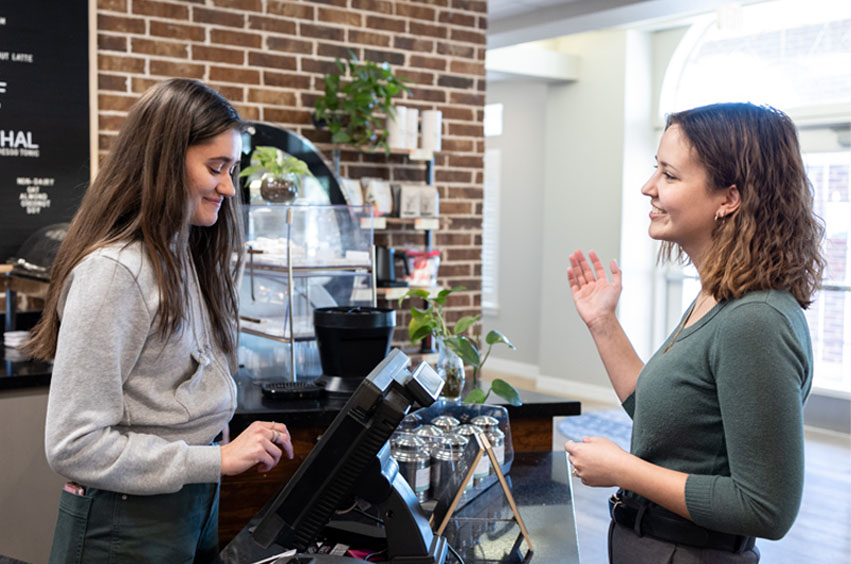 student worker at the DBU coffeehouse