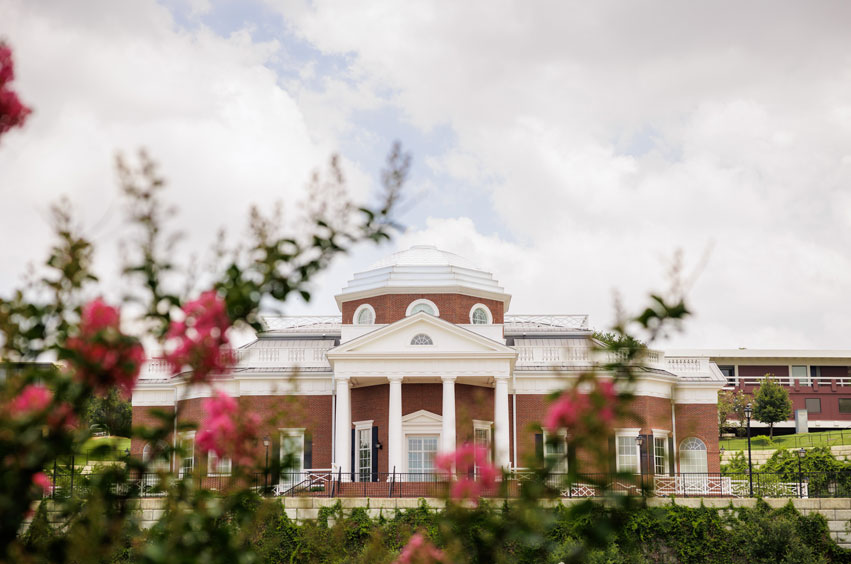 nation hall building at DBU during the summer time