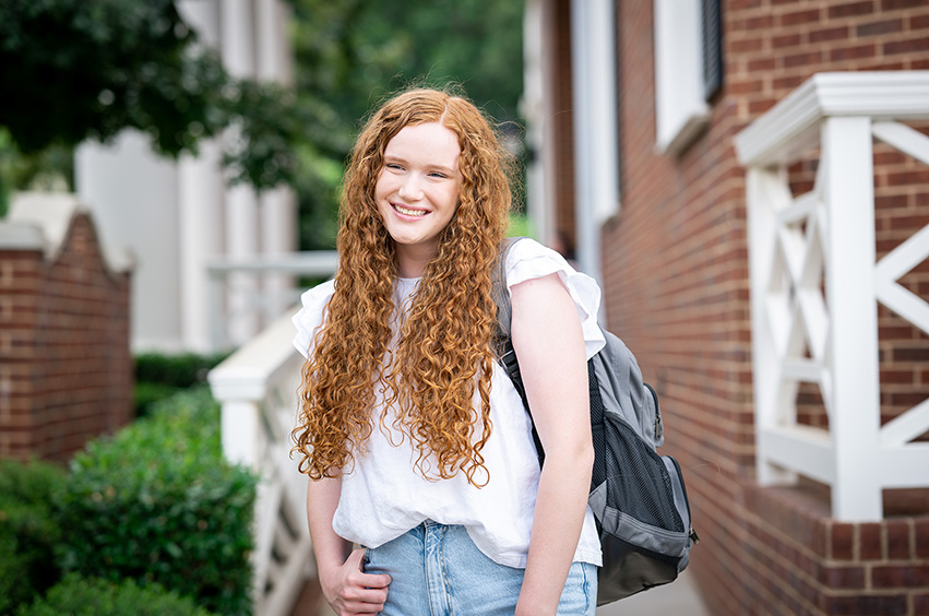 Dallas college student standing outside