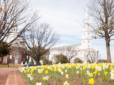 DBU chapel with flowers