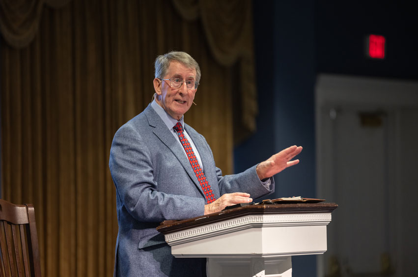 Dr. David Coffey speaking at the Nexus Conference in Dallas on the DBU campus