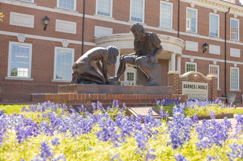 The washing feet statue on the DBU campus