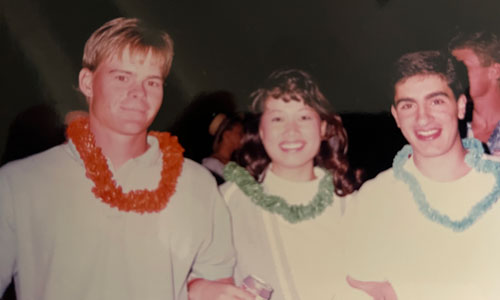 group of three college students - Tracy Paduch, Susan Paduch, Fred Ghali