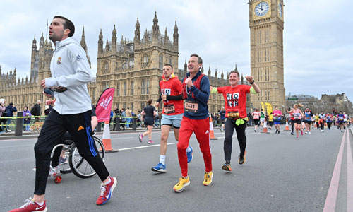 Mitch running a half-marathon in London