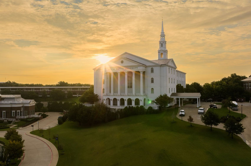 the Patty and Bo Pilgim Chapel on DBU's campus, celebrating its 15th anniversary