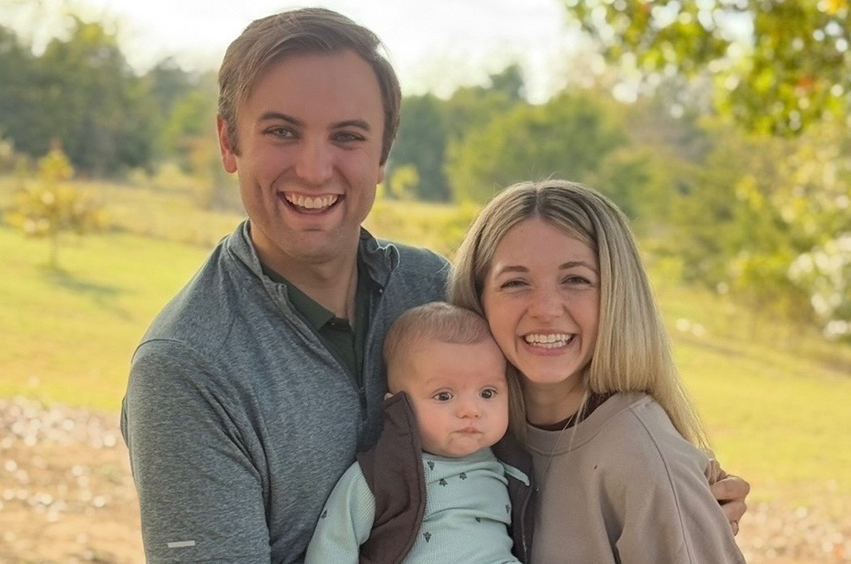 group photo of Roush family outside