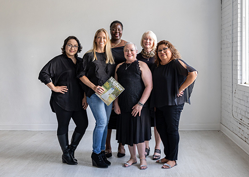 Brighter Magazine - Helen Bowles standing with a group of women cancer survivors