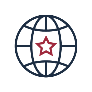 globe with a star logo