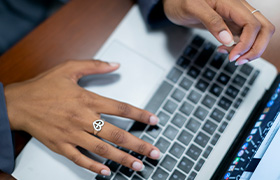 student using computer