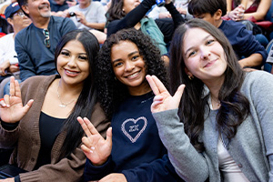 DBU students at the basketball game